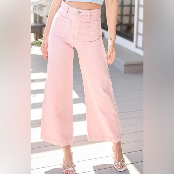 Rolla’s Sailor Pink High Rise Wide-Leg Jeans 24 - Picture 1 of 10